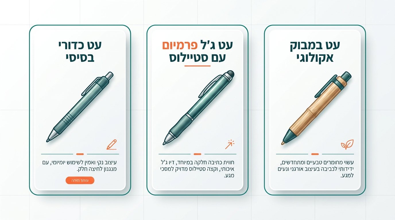 סוגי עטים ממותגים - מגוון לכל צורך ארגוני