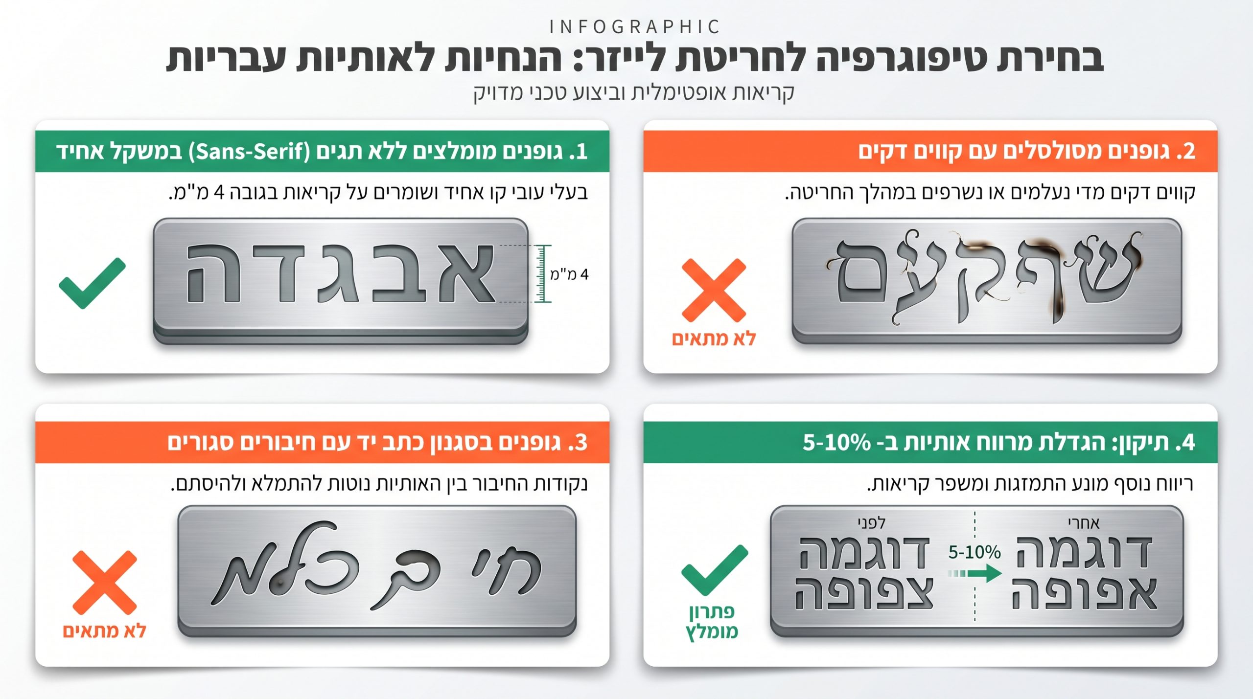 פונטים מומלצים לחריטה על בקבוק נירוסטה