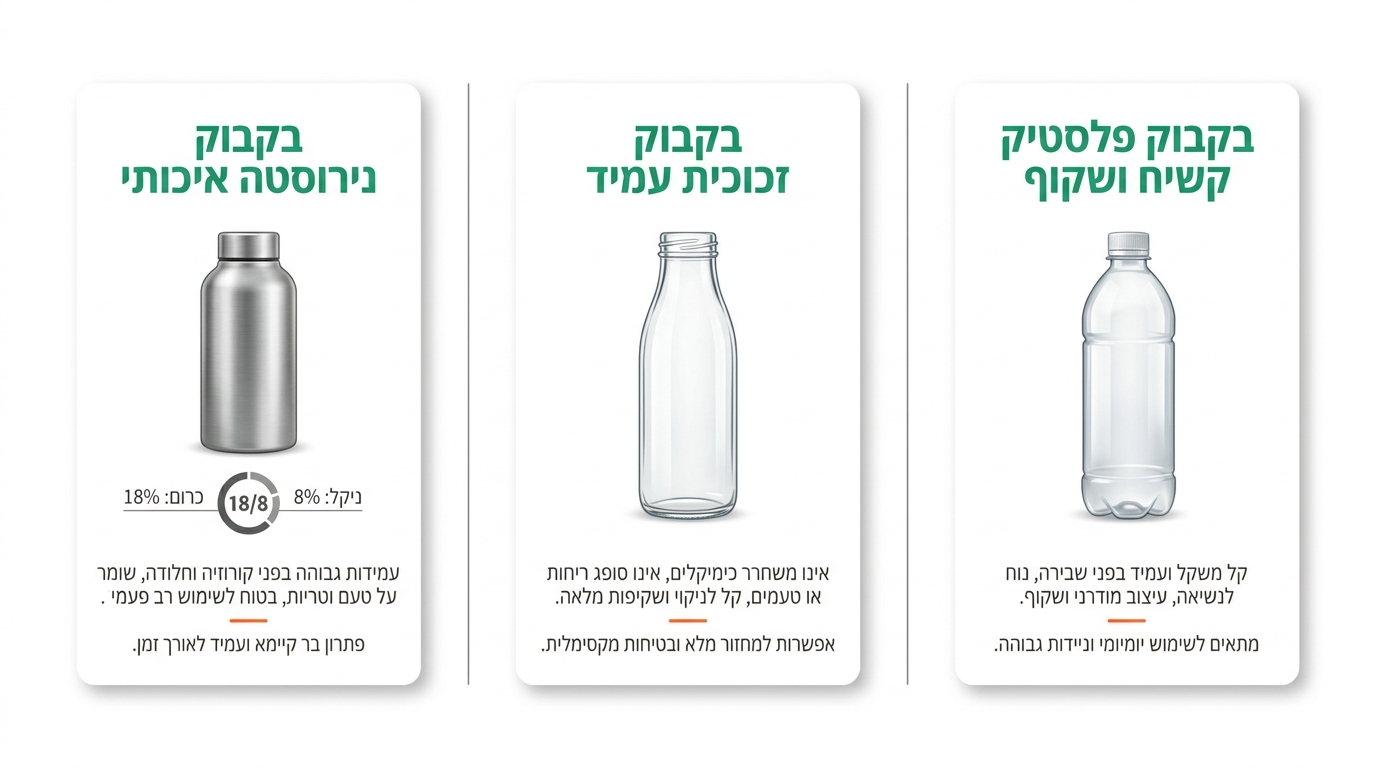 מאילו חומרים עשוי בקבוק שומר קור ומה עדיף לבחור